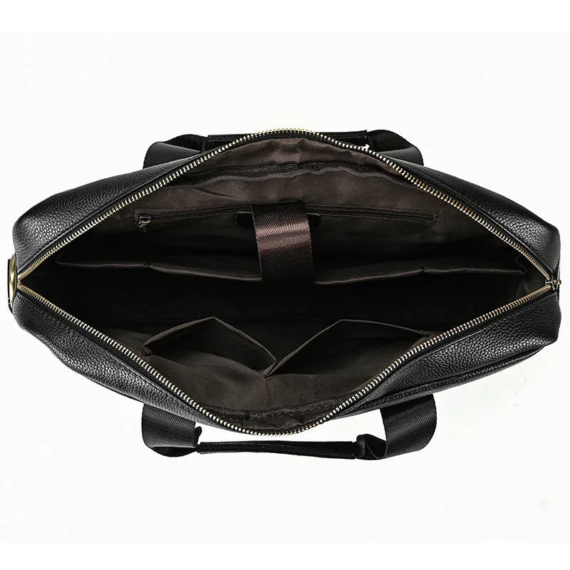 Full Grain Leather Briefcase Men's Messenger Bag Vintage 15" Leather Laptop Computer Bag Gift for Him