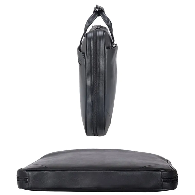 Full Grain Leather Briefcase Vintage Leather Attache Leather Portfolio Mens Leather Laptop Bag Shoulder Bag