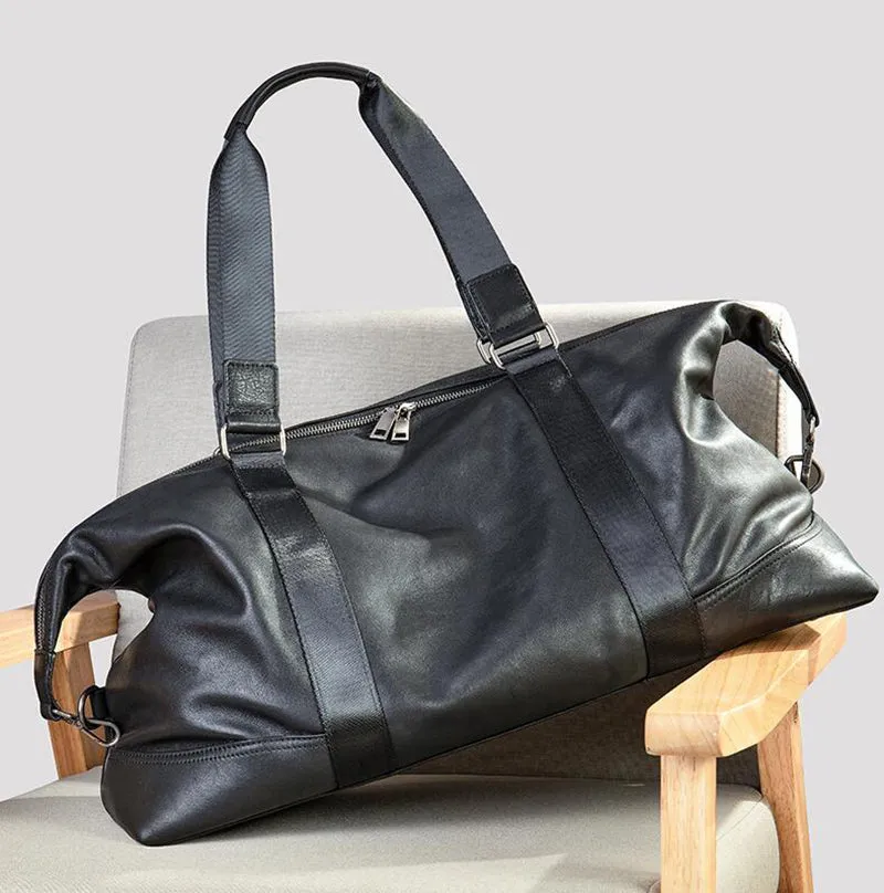 Full Grain Leather Gym Bag Mens Leather Duffle Bag Travel Bag Leather Weekend Luggage Bag Leather Carry-on Bag