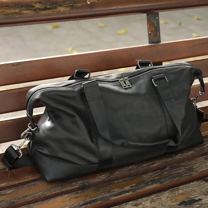 Full Grain Leather Gym Bag Mens Leather Duffle Bag Travel Bag Leather Weekend Luggage Bag Leather Carry-on Bag