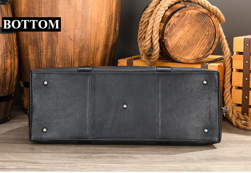 Full Grain Leather Gym Bag Mens Leather Duffle Bag Travel Bag Leather Weekend Luggage Bag Leather Carry-on Bag