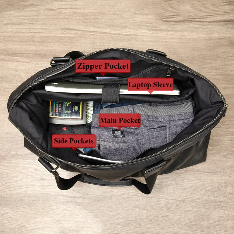 Full Grain Leather Gym Bag Mens Leather Duffle Bag Travel Bag Leather Weekend Luggage Bag Leather Carry-on Bag