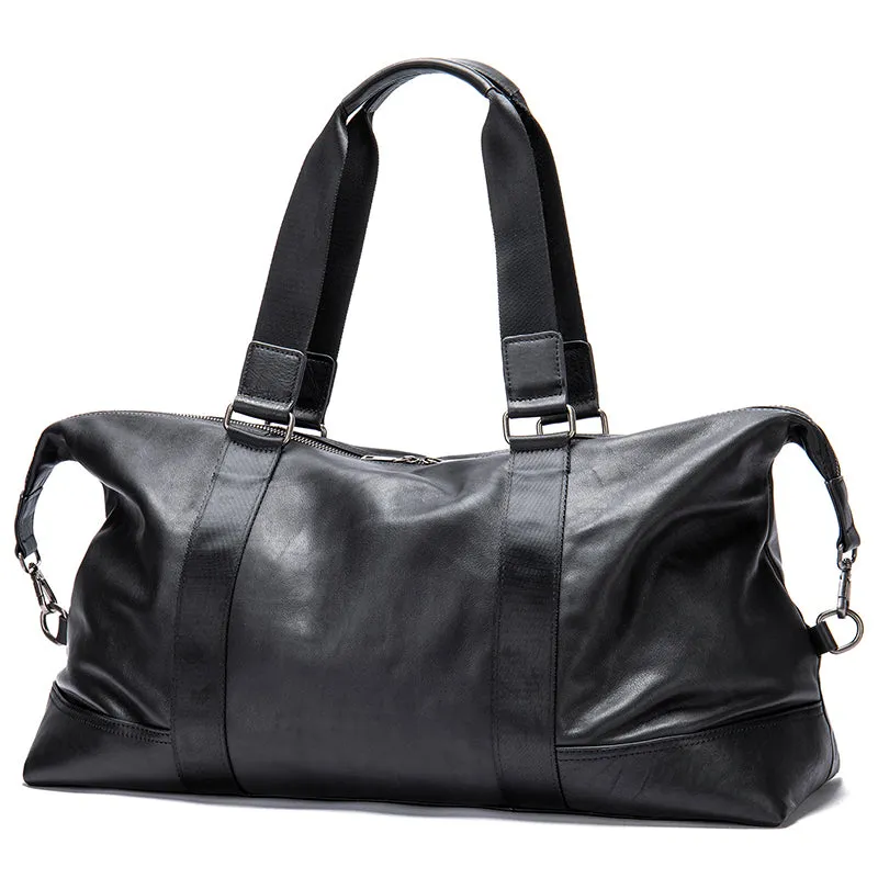 Full Grain Leather Gym Bag Mens Leather Duffle Bag Travel Bag Leather Weekend Luggage Bag Leather Carry-on Bag