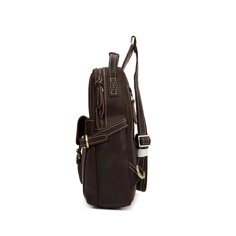 Full Grain Leather Men Sling Bag Retro Leather Chest Pack Handmade Mens Shoulder Bag