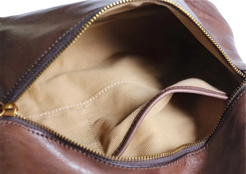 Full Grain Leather Men's Shoulder Bag Vintage Handmade Leather Messenger Bag Leather Crossbody Bag