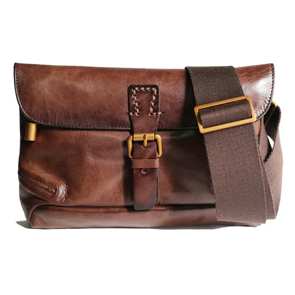 Full Grain Leather Men's Shoulder Bag Vintage Handmade Leather Messenger Bag Leather Crossbody Bag