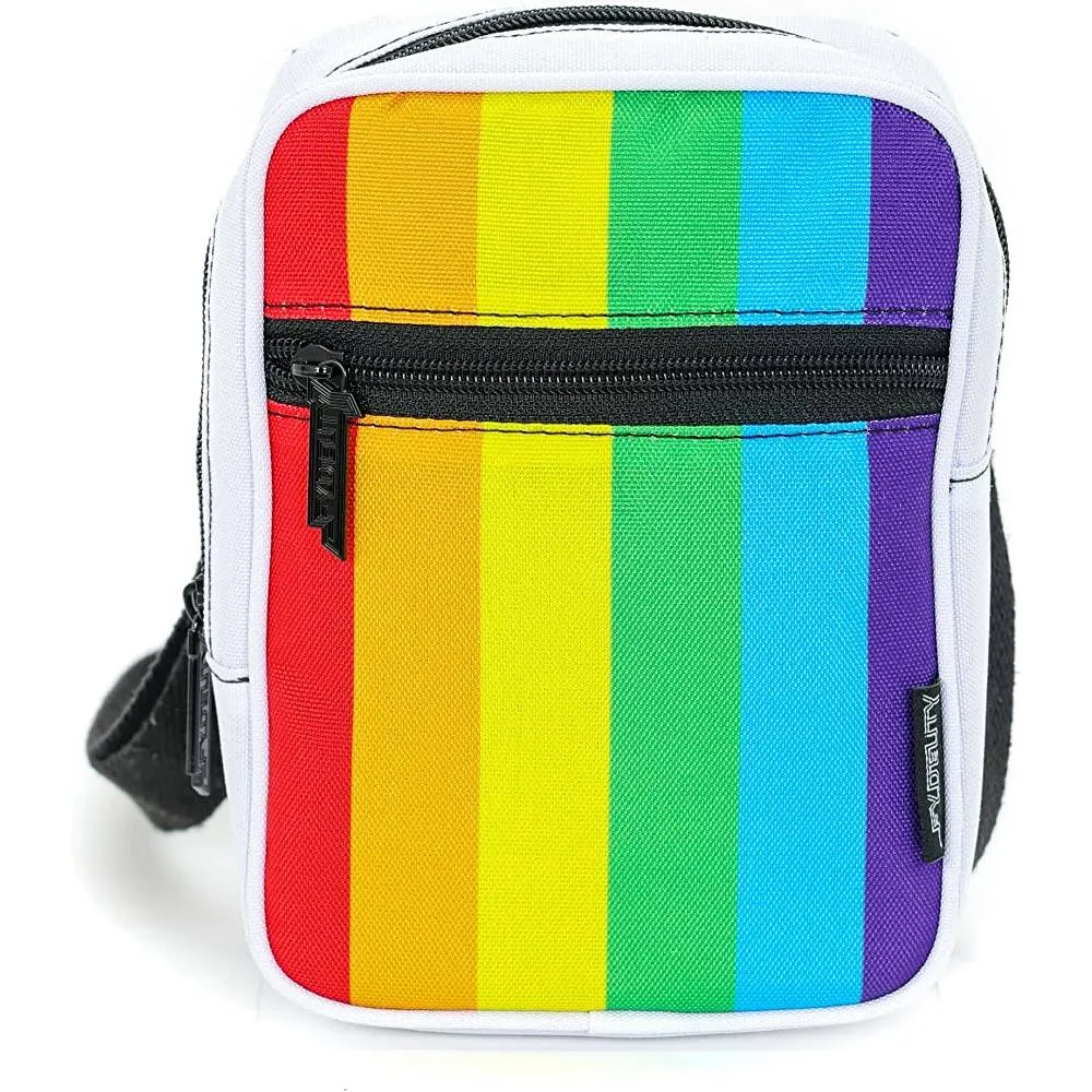 FYDELITY Small Crossbody Bag Men Women Festival Crossbody Bag for Men and Women Sling Side Shoulder Bag 80s Crossbody Bags Festival Bag Concert Bag Side Bags for Men Cross Body Bag Flying Tiger Shark | Multiple Colors