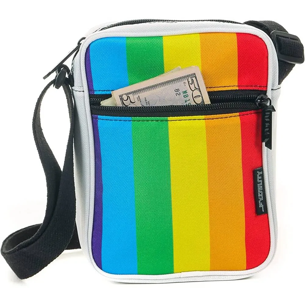 FYDELITY Small Crossbody Bag Men Women Festival Crossbody Bag for Men and Women Sling Side Shoulder Bag 80s Crossbody Bags Festival Bag Concert Bag Side Bags for Men Cross Body Bag Flying Tiger Shark | Multiple Colors