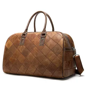Genuine Leather Travel Bag Weekend Duffle Large Carry On Luggage