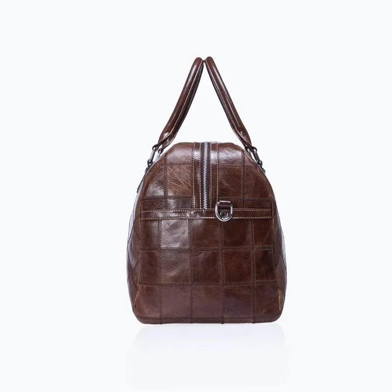 Genuine Leather Travel Bag Weekend Duffle Large Carry On Luggage