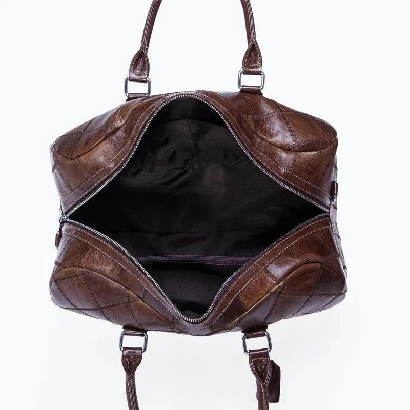 Genuine Leather Travel Bag Weekend Duffle Large Carry On Luggage