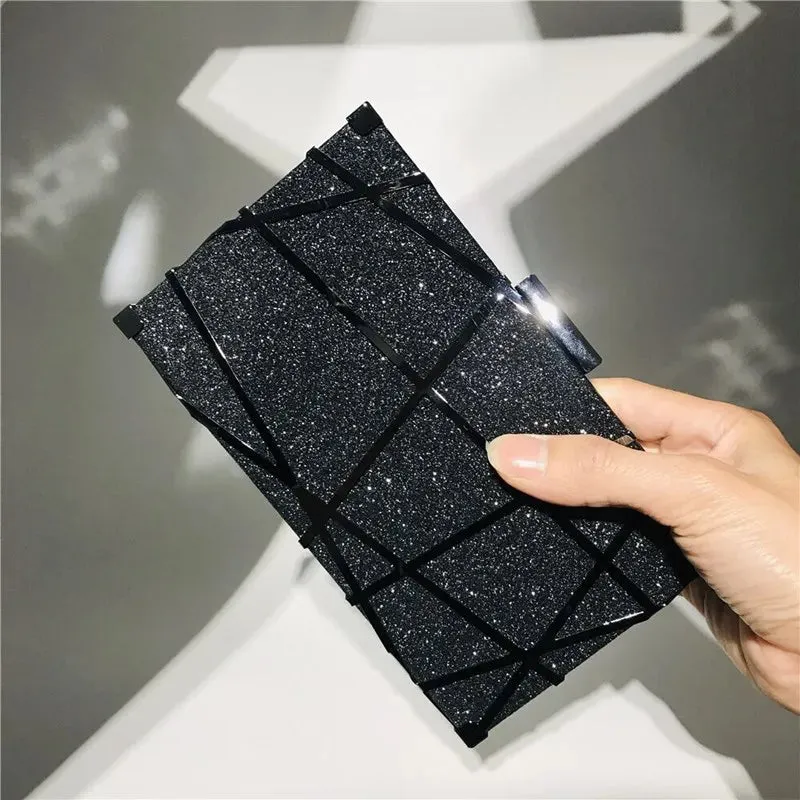 Glittery Lines Evening Clutch