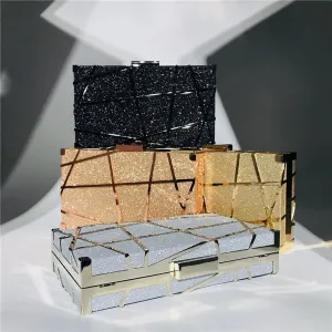 Glittery Lines Evening Clutch