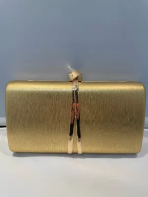 Gold Clutch with Rope Accent