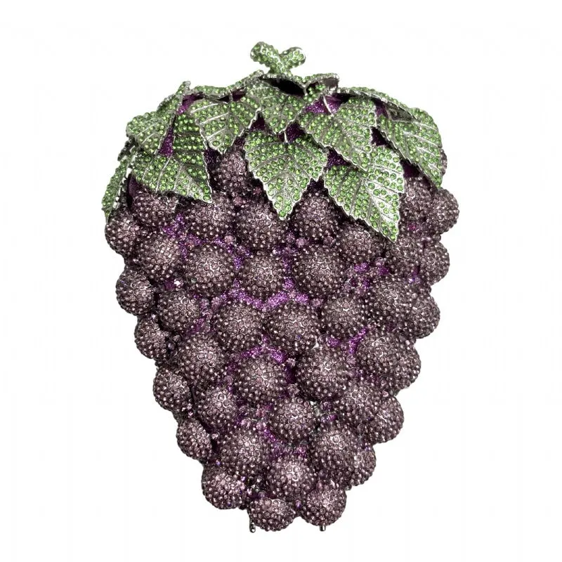Grape Rhinestone Clutch Deluxe Evening Bag