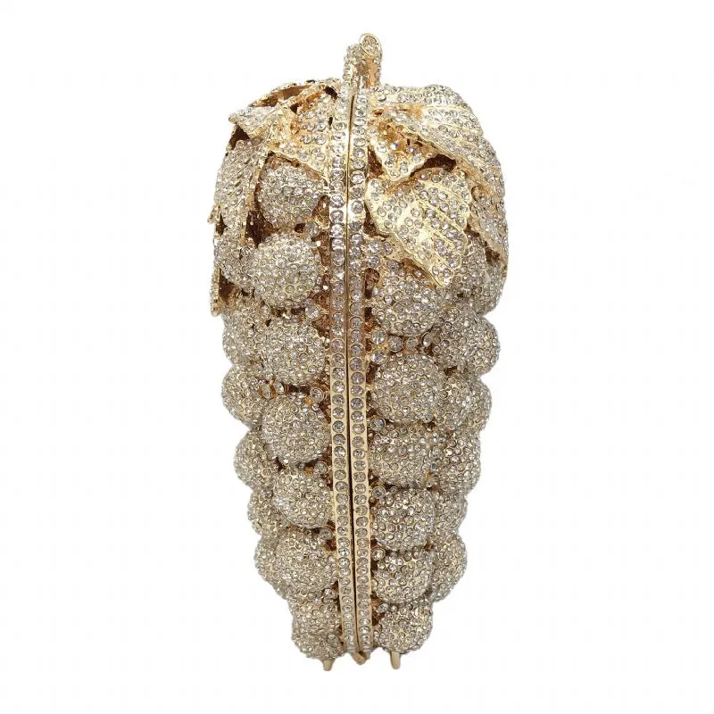 Grape Rhinestone Clutch Deluxe Evening Bag