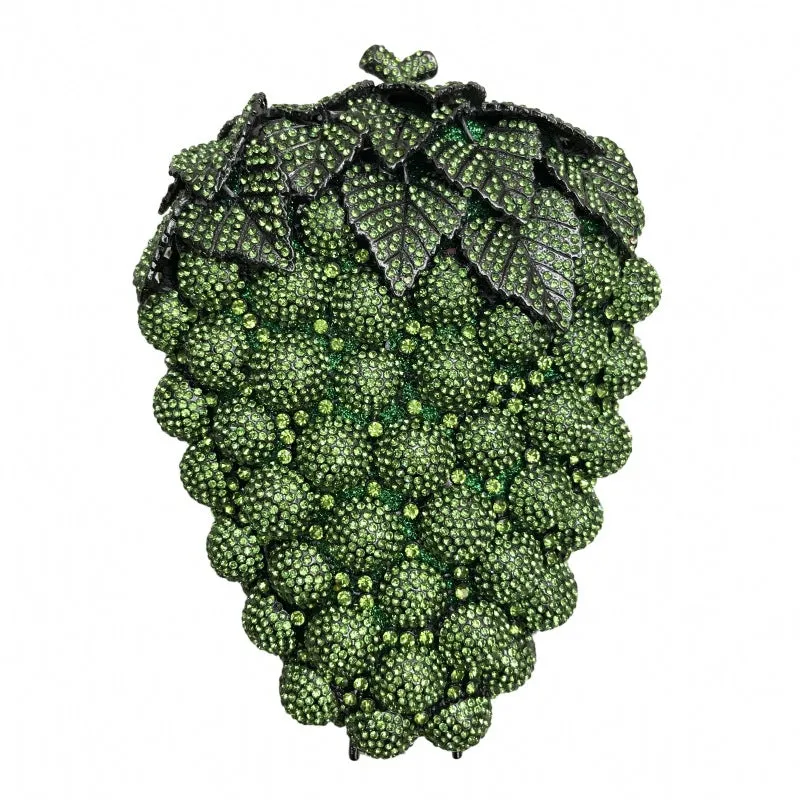 Grape Rhinestone Clutch Deluxe Evening Bag