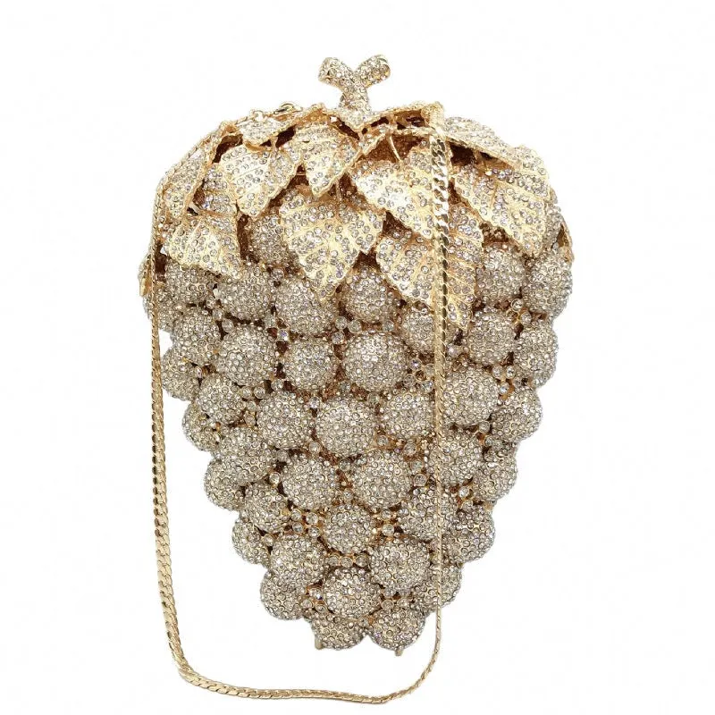 Grape Rhinestone Clutch Deluxe Evening Bag