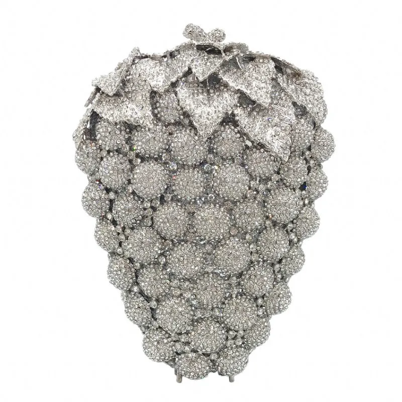 Grape Rhinestone Clutch Deluxe Evening Bag