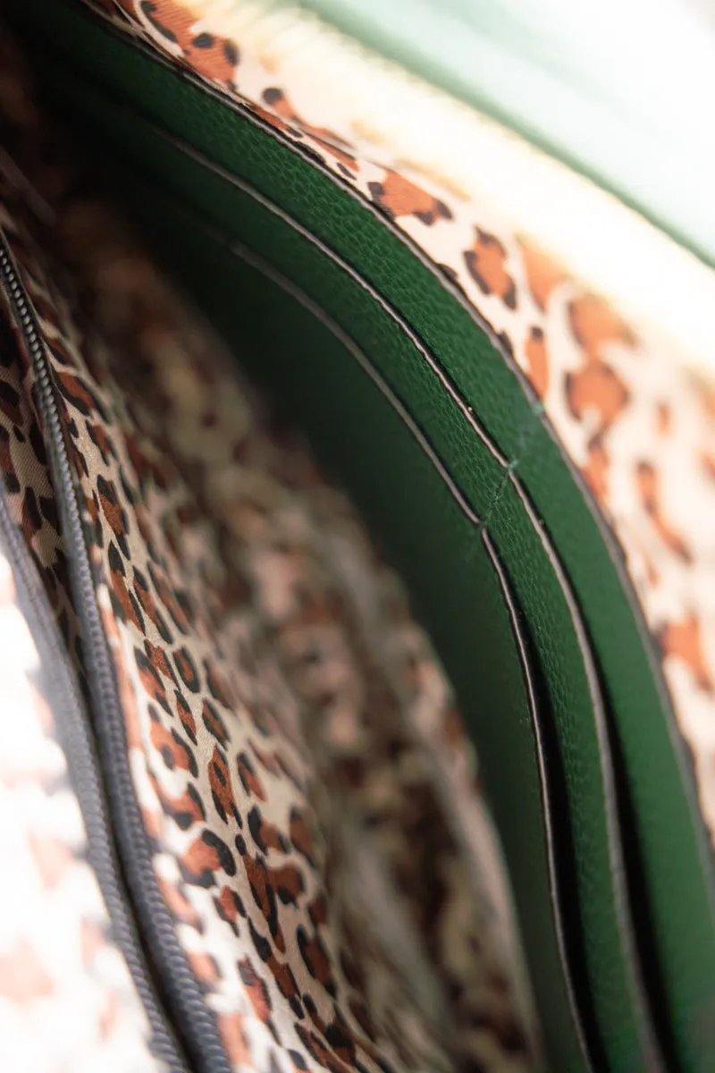 Green Faux Leather Elly Crossbody