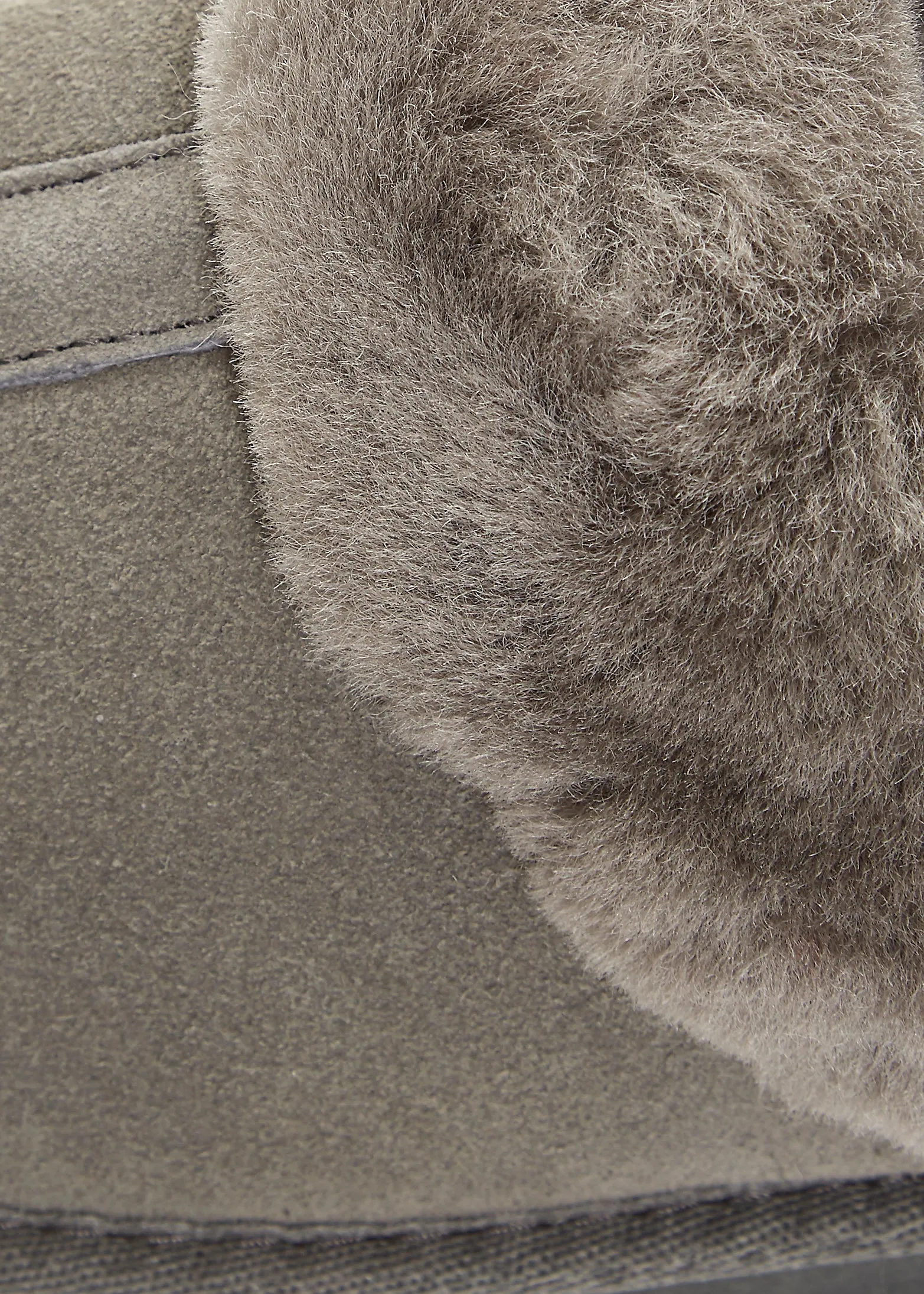 Grey Luxury Sheepskin Wedge Slippers