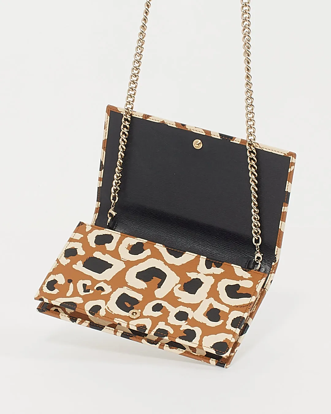 Gucci Animal Print Leather Wallet on Chain