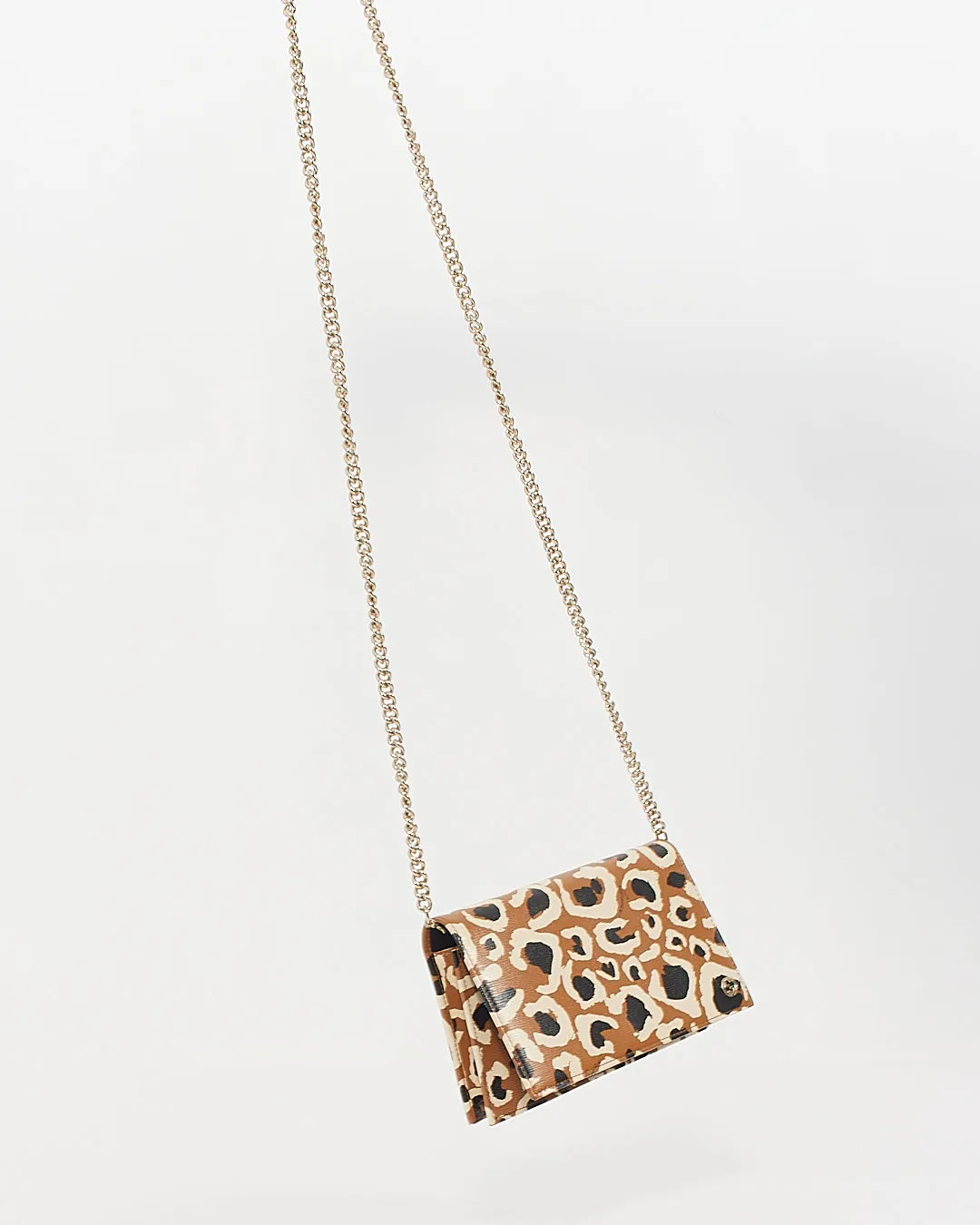Gucci Animal Print Leather Wallet on Chain
