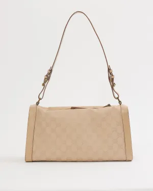 Gucci Beige GG Canvas Print Vintage Shoulder Bag