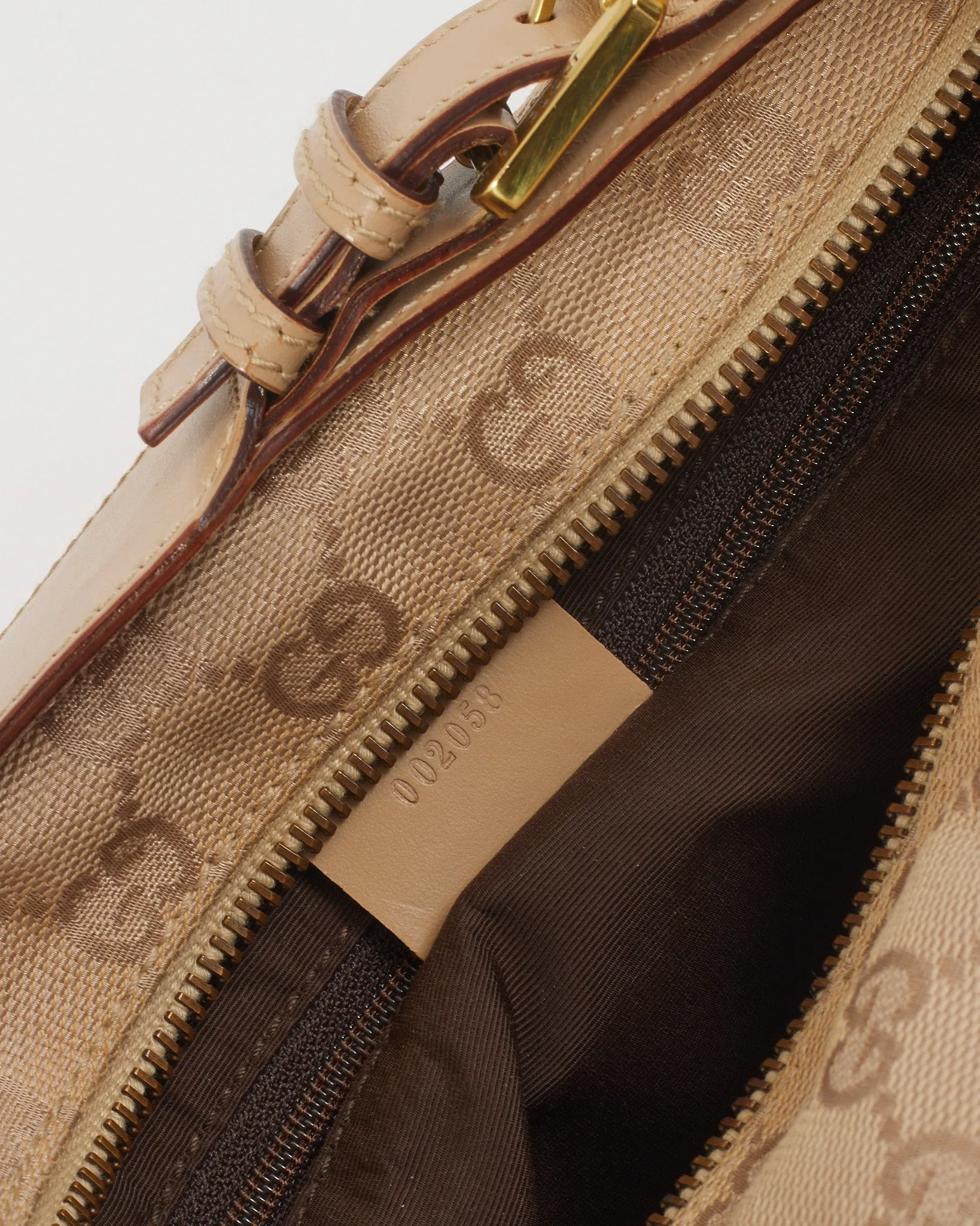 Gucci Beige GG Canvas Print Vintage Shoulder Bag