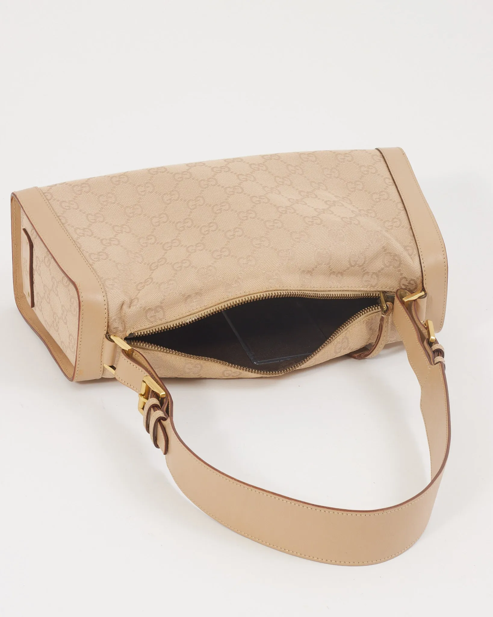 Gucci Beige GG Canvas Print Vintage Shoulder Bag