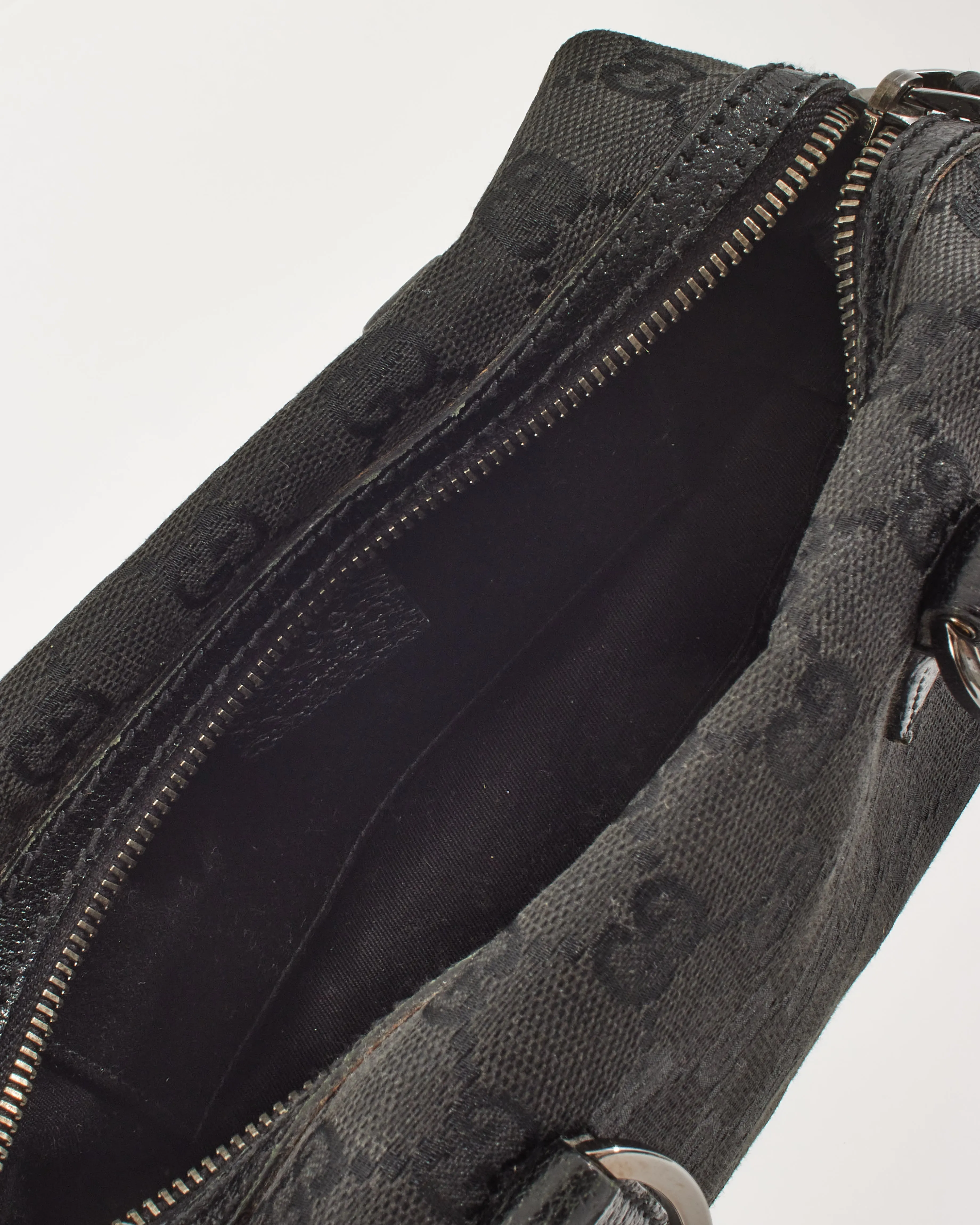 Gucci Black GG Canvas Mini Boston Bag