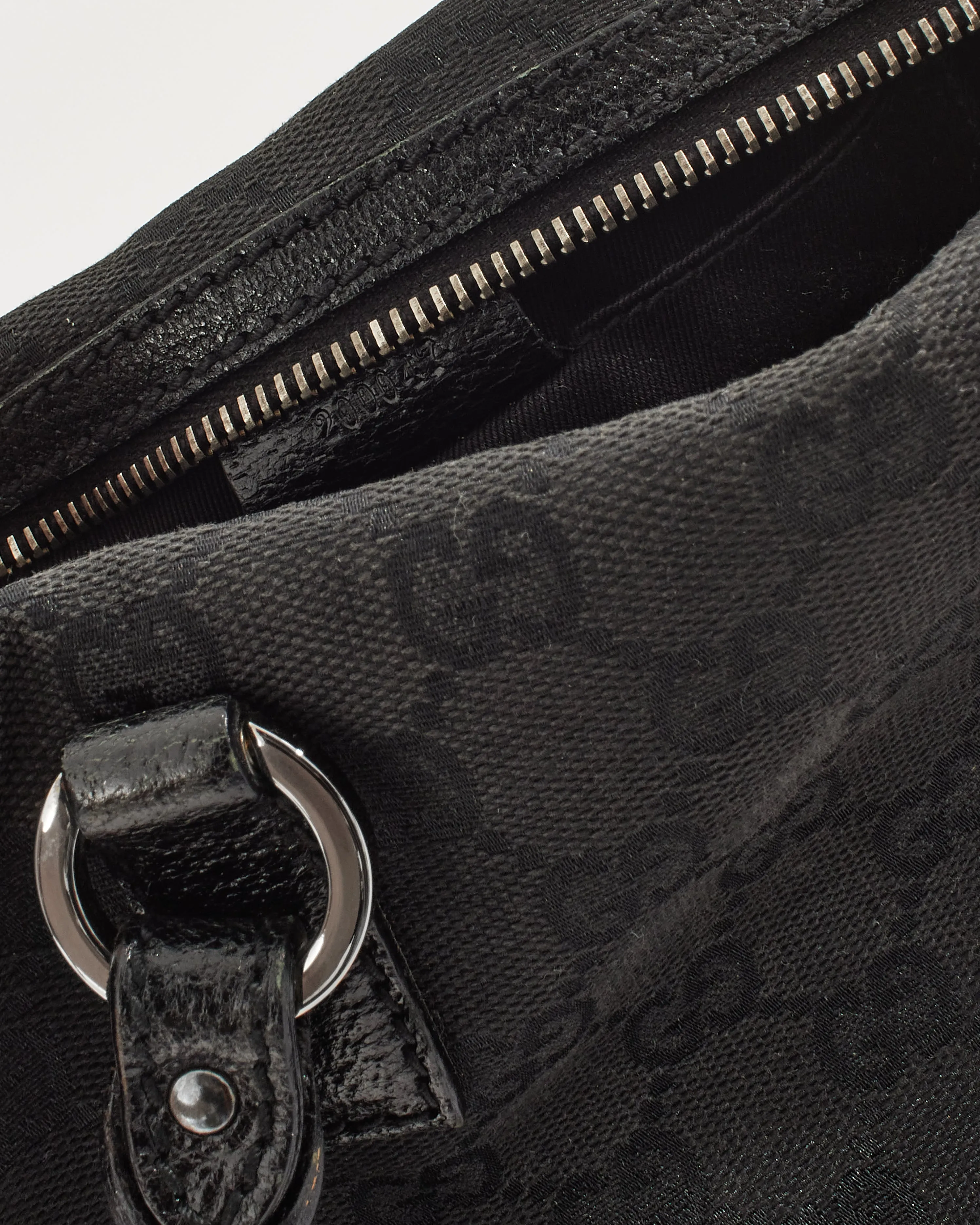 Gucci Black GG Canvas Mini Boston Bag