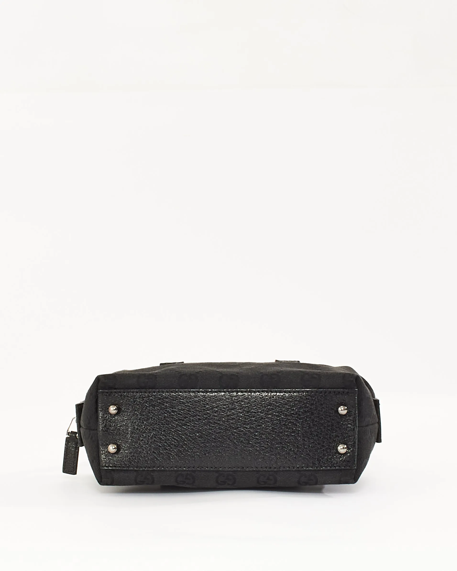 Gucci Black GG Canvas Mini Boston Bag