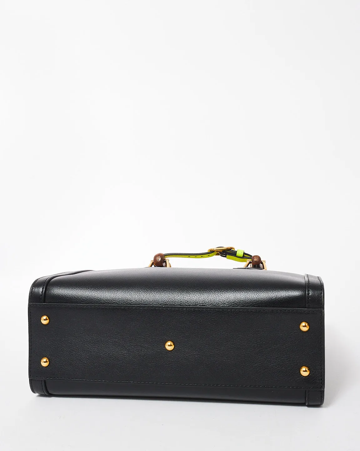 Gucci Black Leather Small Diana Bamboo Handle Tote Bag