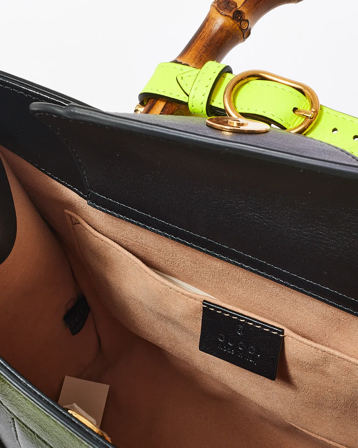 Gucci Black Leather Small Diana Bamboo Handle Tote Bag