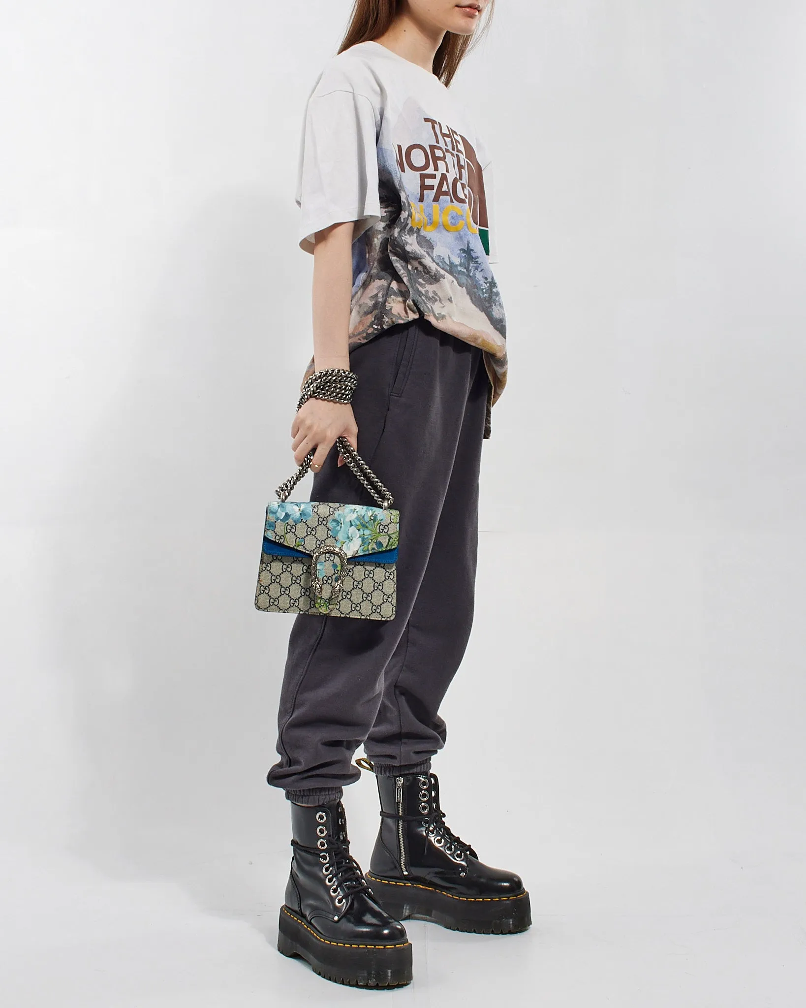 Gucci Blue Canvas GG Supreme Dionysus Blooms Mini Bag