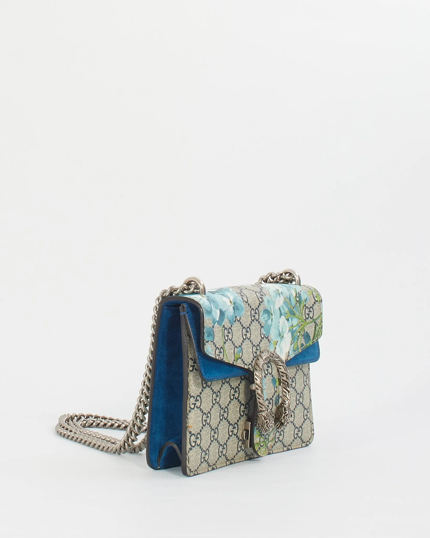 Gucci Blue Canvas GG Supreme Dionysus Blooms Mini Bag