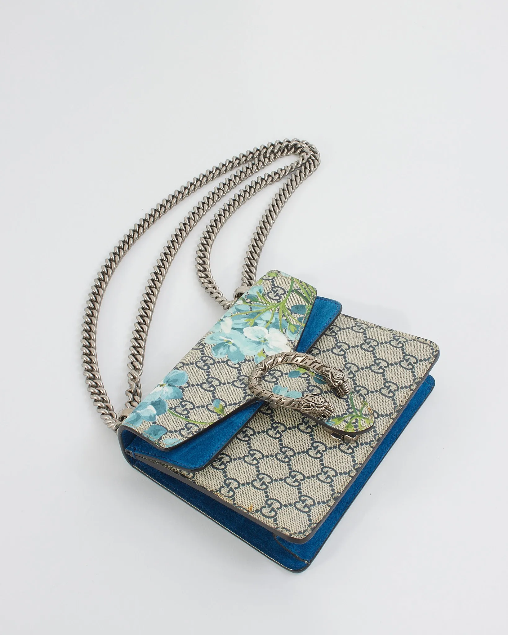 Gucci Blue Canvas GG Supreme Dionysus Blooms Mini Bag