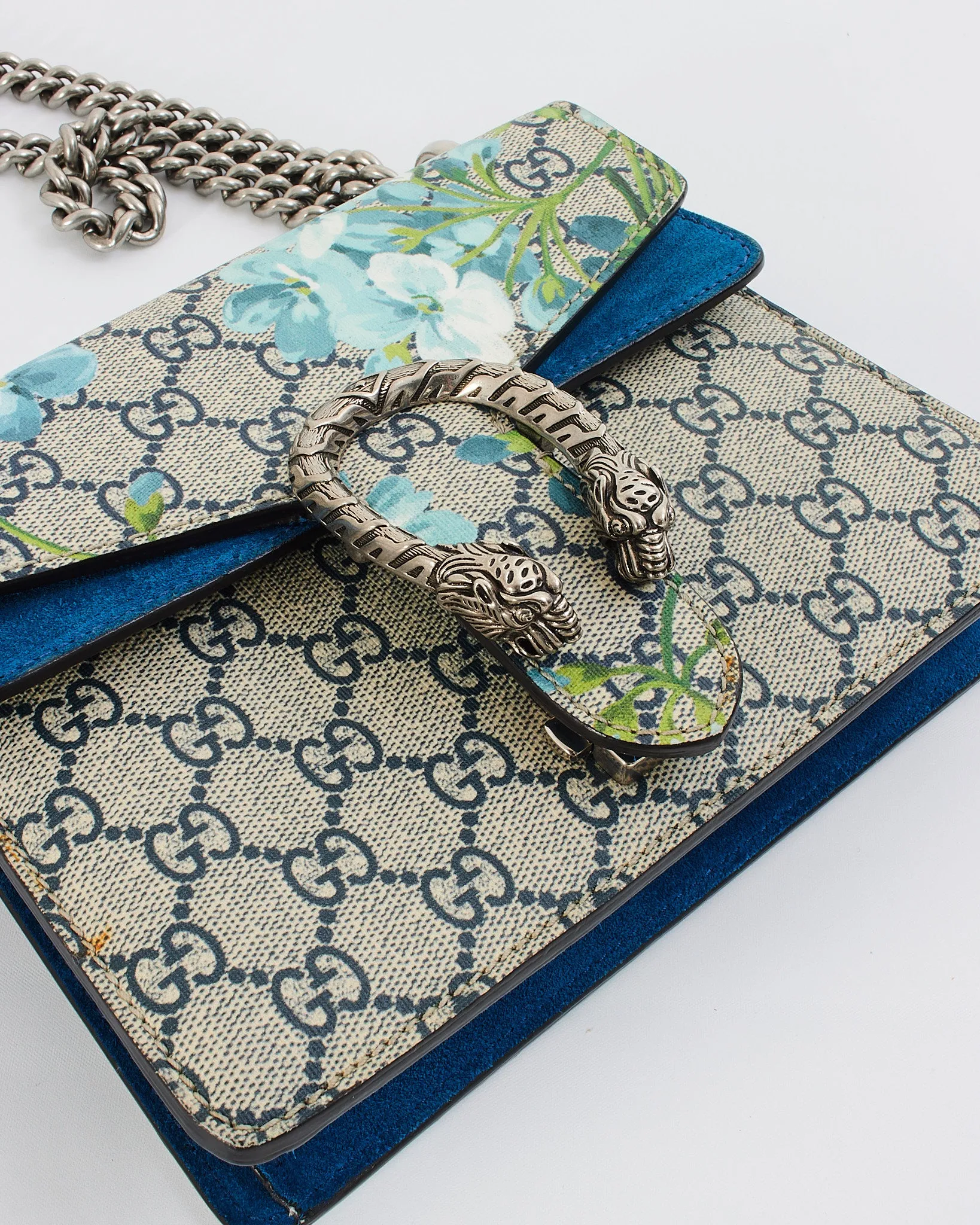 Gucci Blue Canvas GG Supreme Dionysus Blooms Mini Bag