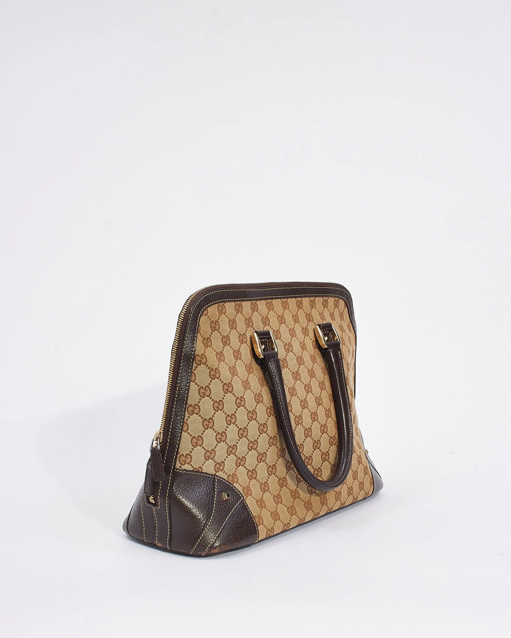 Gucci Brown GG Monogram Canvas Top Handle Tote