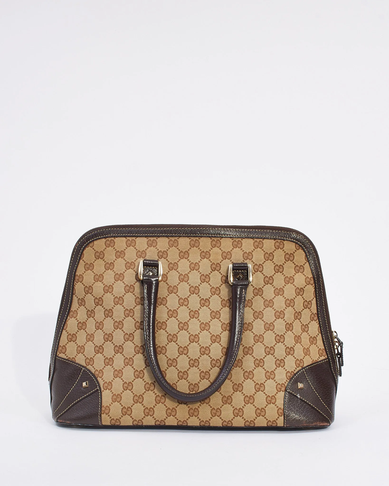 Gucci Brown GG Monogram Canvas Top Handle Tote