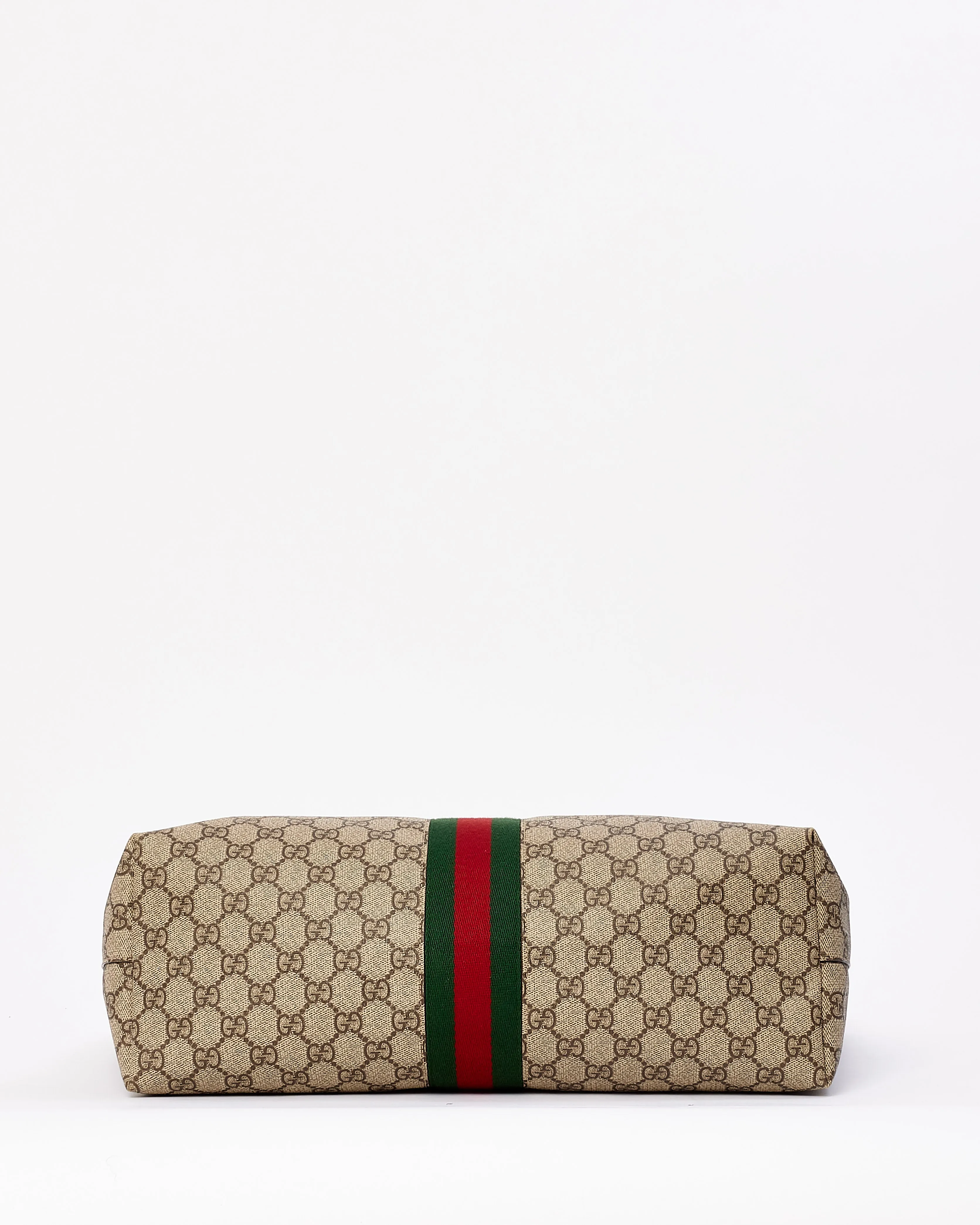 Gucci Brown GG Supreme Medium Ophidia Web Tote Bag