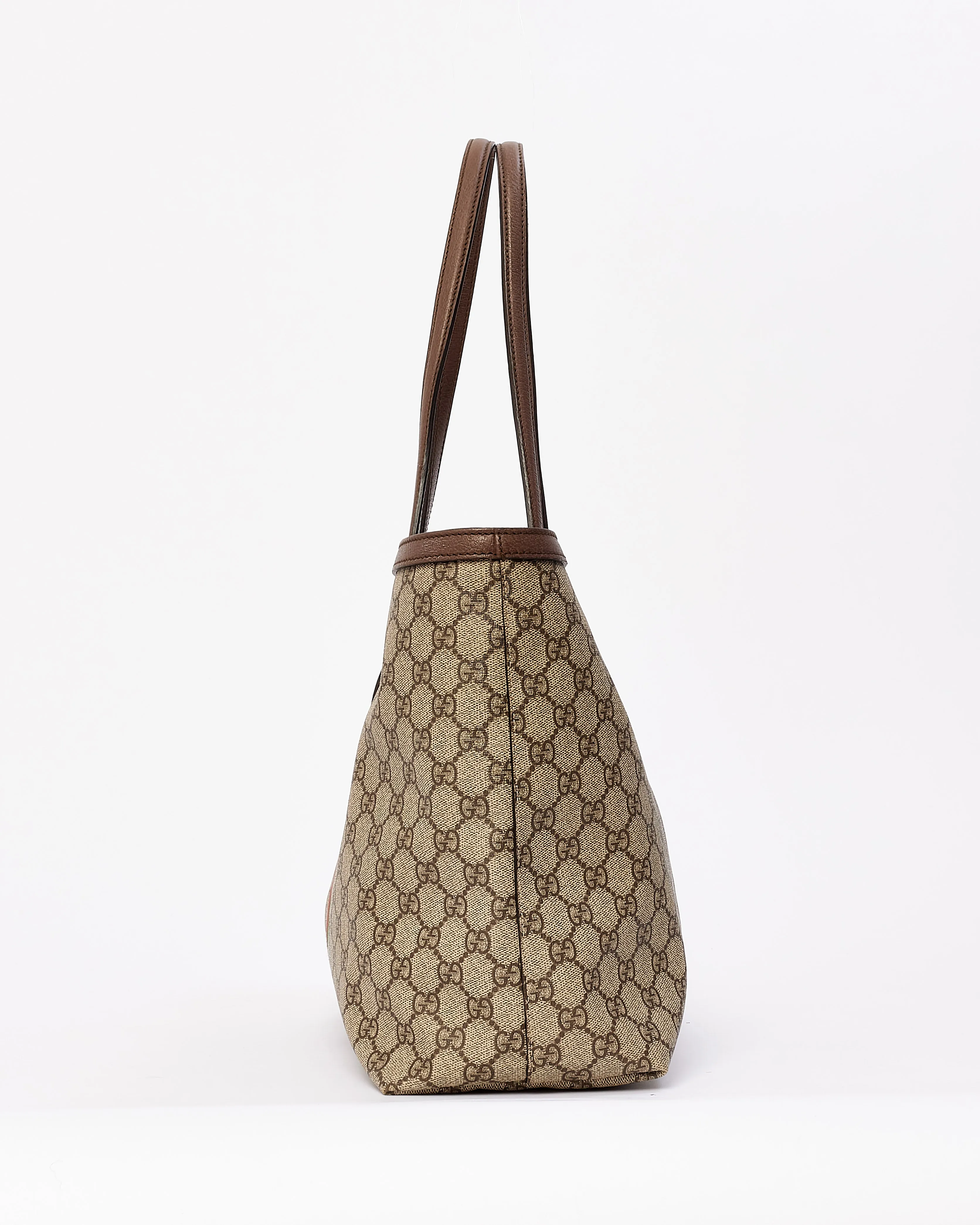 Gucci Brown GG Supreme Medium Ophidia Web Tote Bag