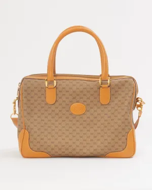 Gucci GG Brown Vintage Micro Guccissima Top Handle Bag