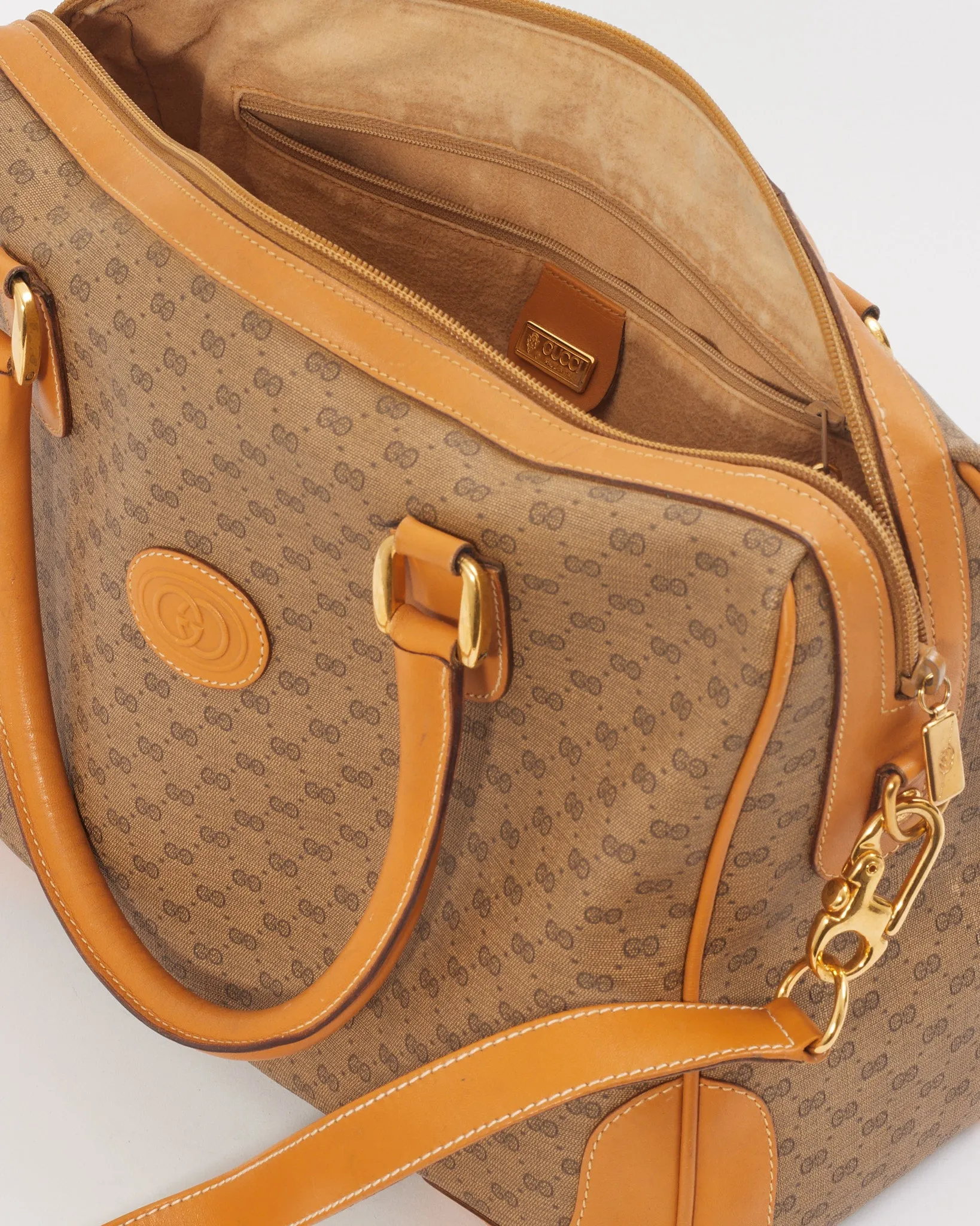Gucci GG Brown Vintage Micro Guccissima Top Handle Bag
