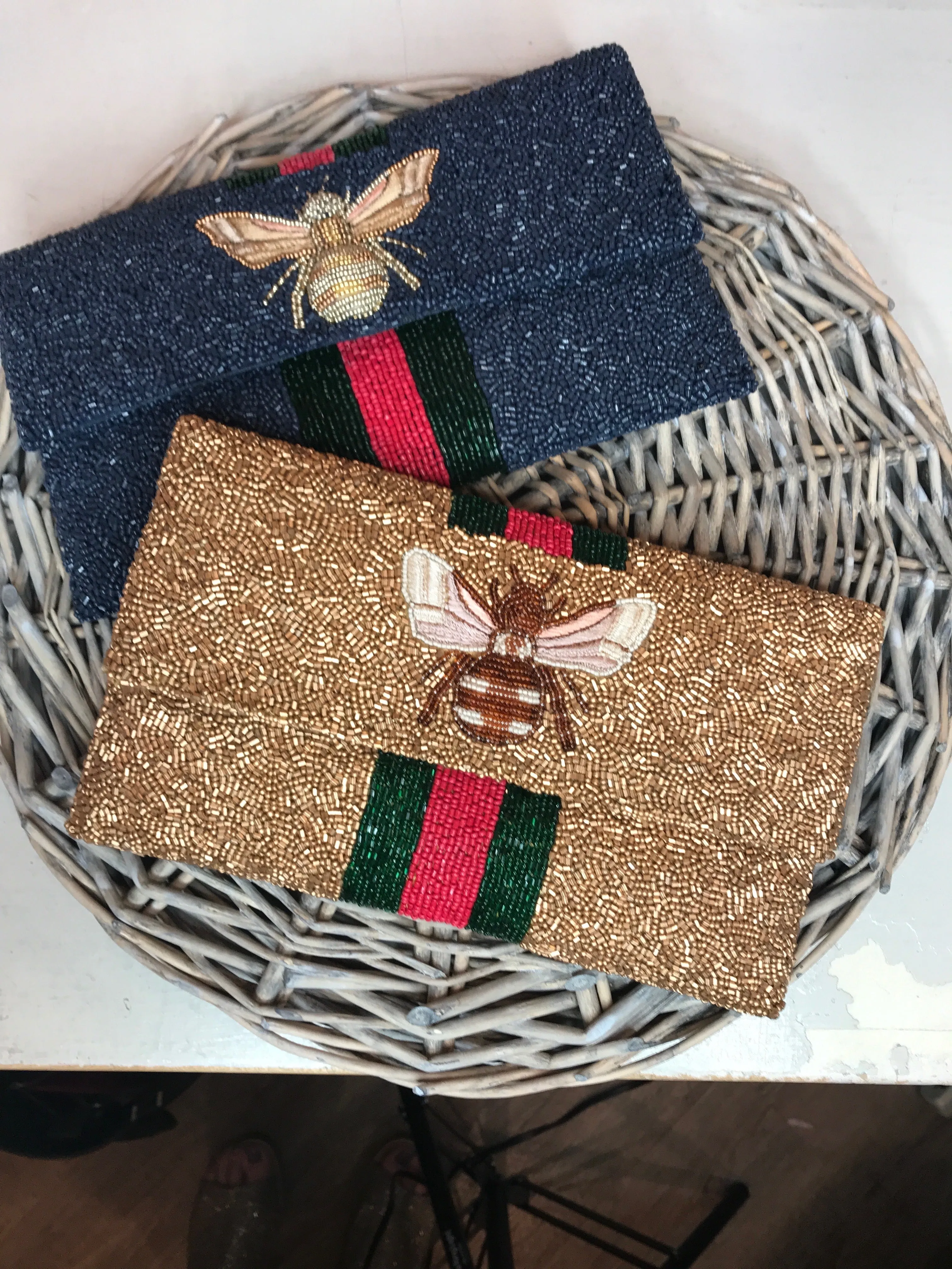 Gucci Inspired Beaded Bee Clutch