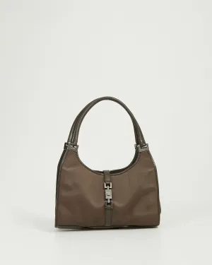 Gucci Khaki Satin Jackie Bardot Bag