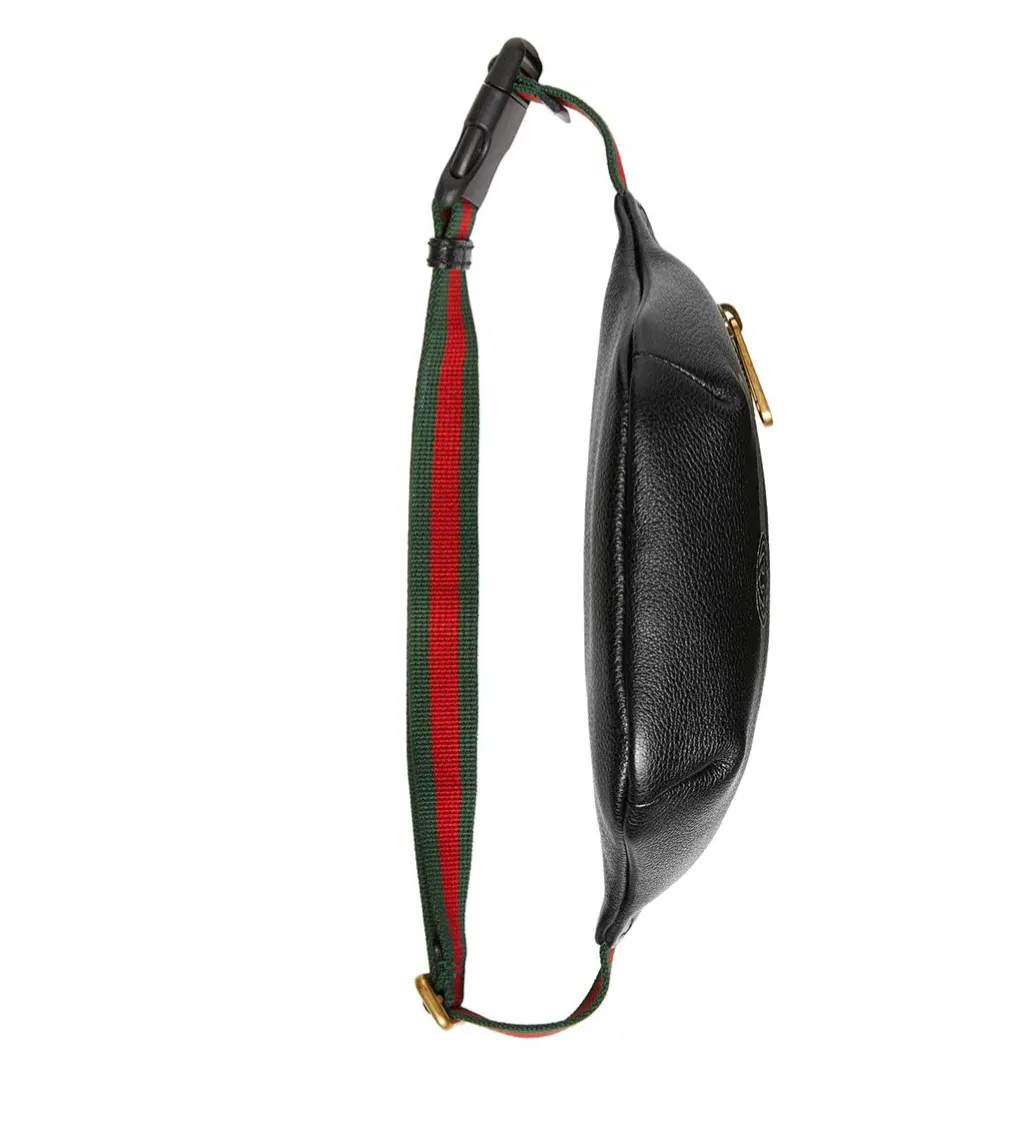 Gucci Logo Belt Bag in Black Leather