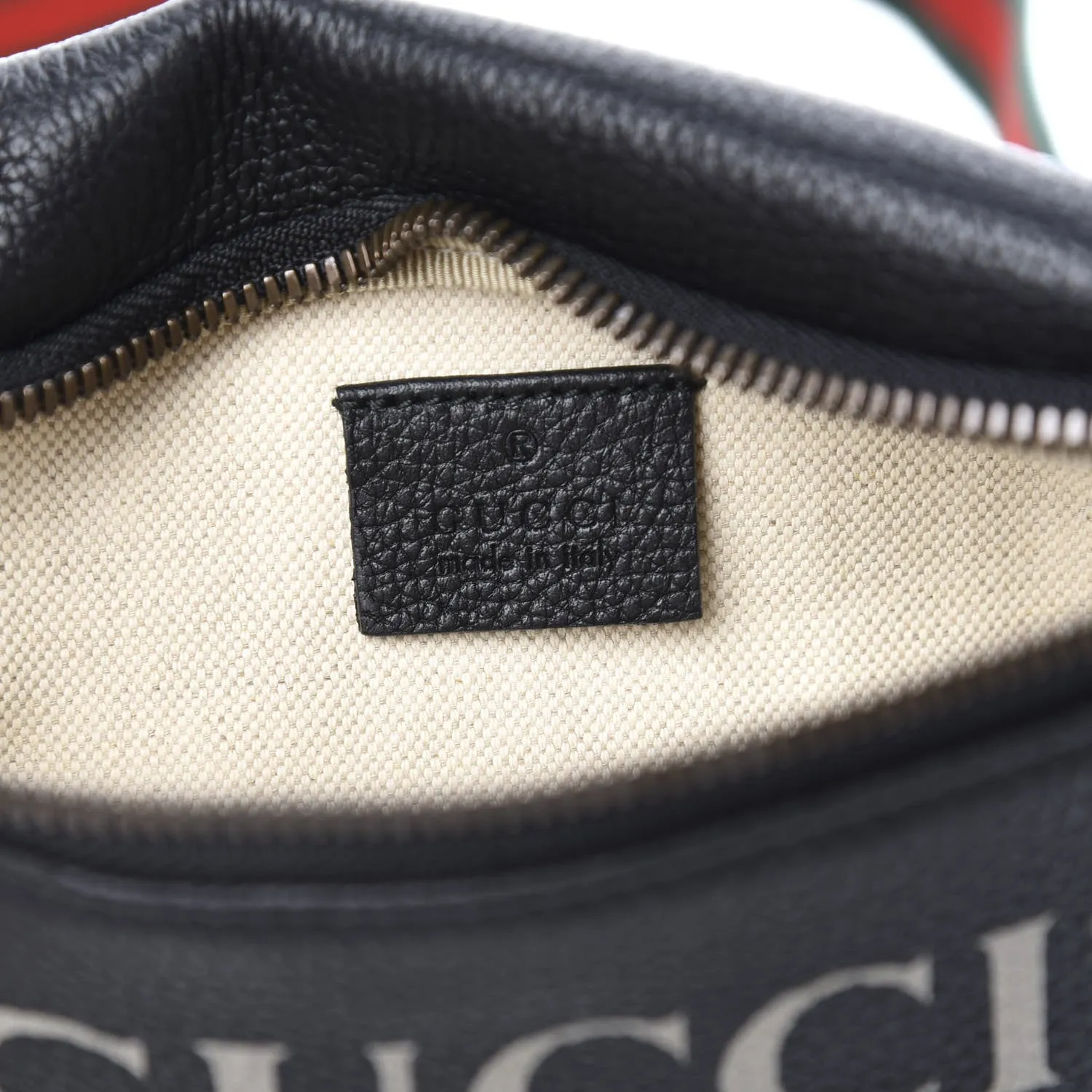 Gucci Logo Belt Bag in Black Leather