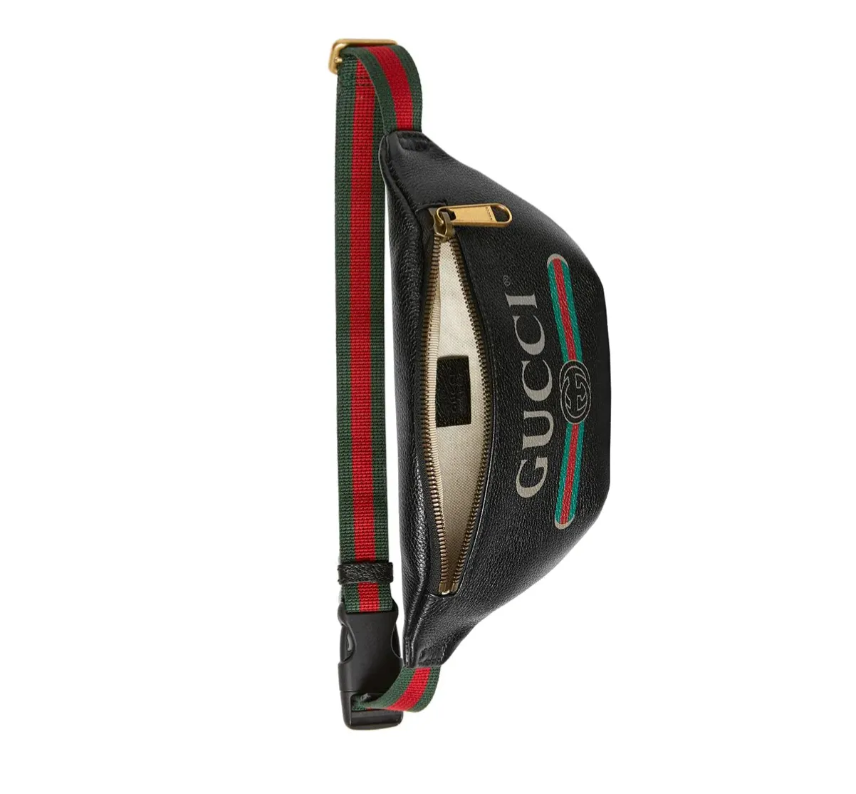 Gucci Logo Belt Bag in Black Leather